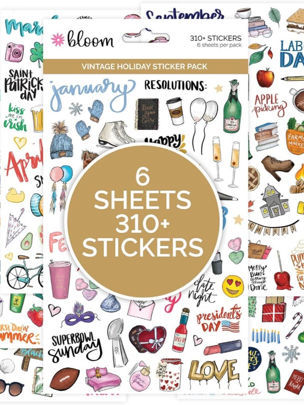 Holiday Seasonal Planner Sticker Sheets - Vintage Seasonal Sticker Pack - Remova